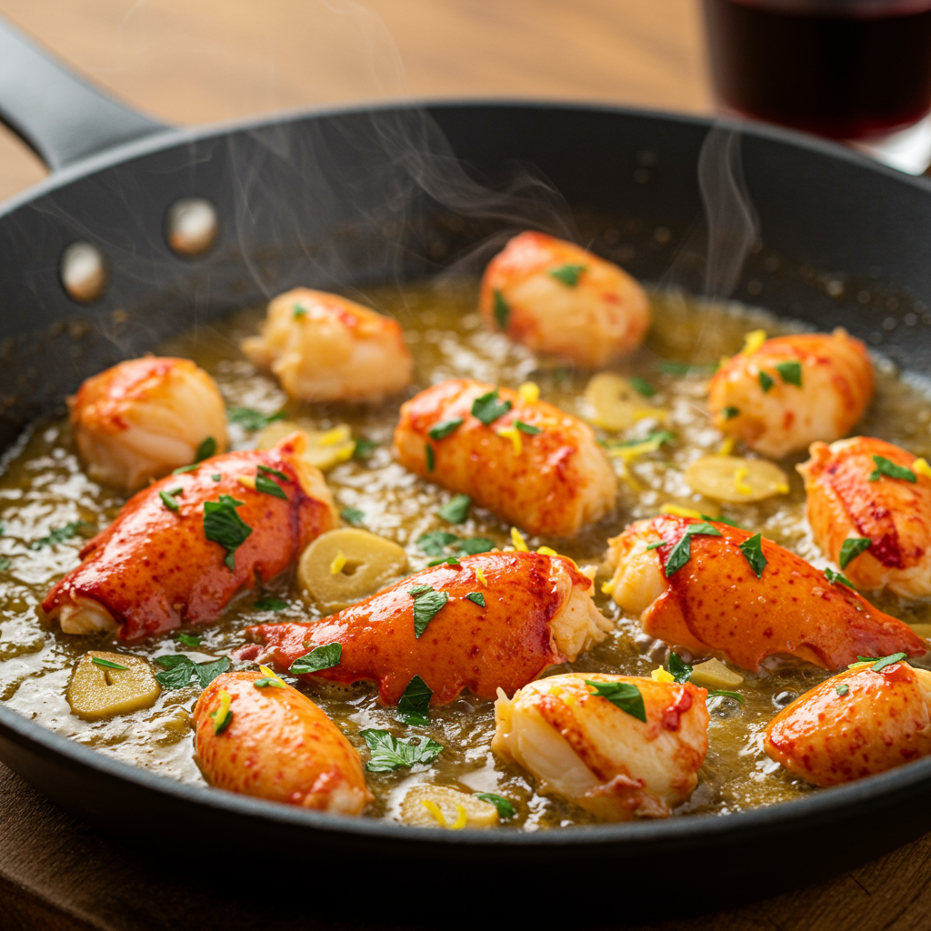 6. Quick Lobster Scampi with Garlic and Parsley