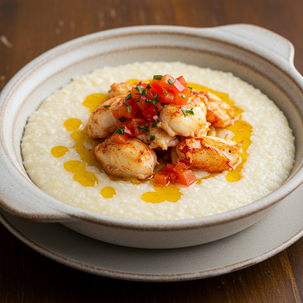 6. Spiny Lobster with Coconut Grits