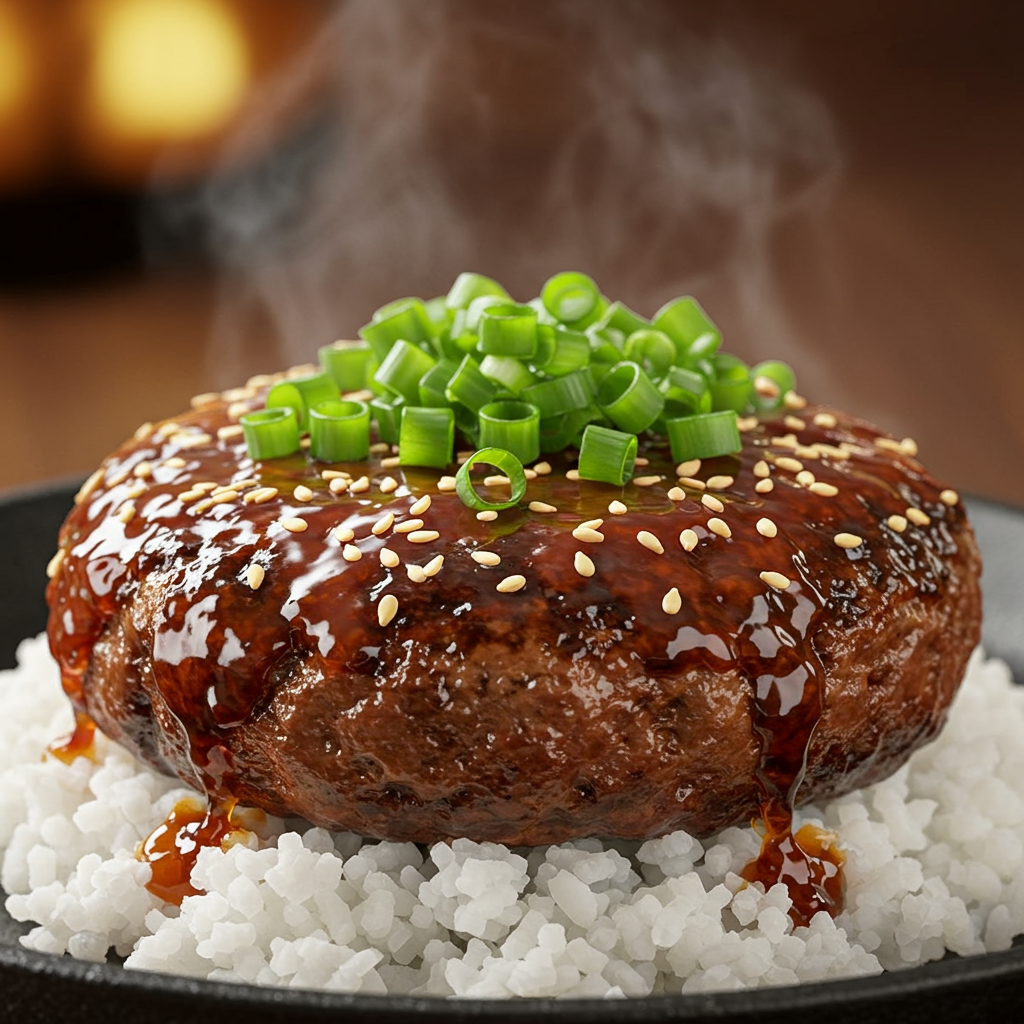 6. Teriyaki Glazed Hamburger Steak