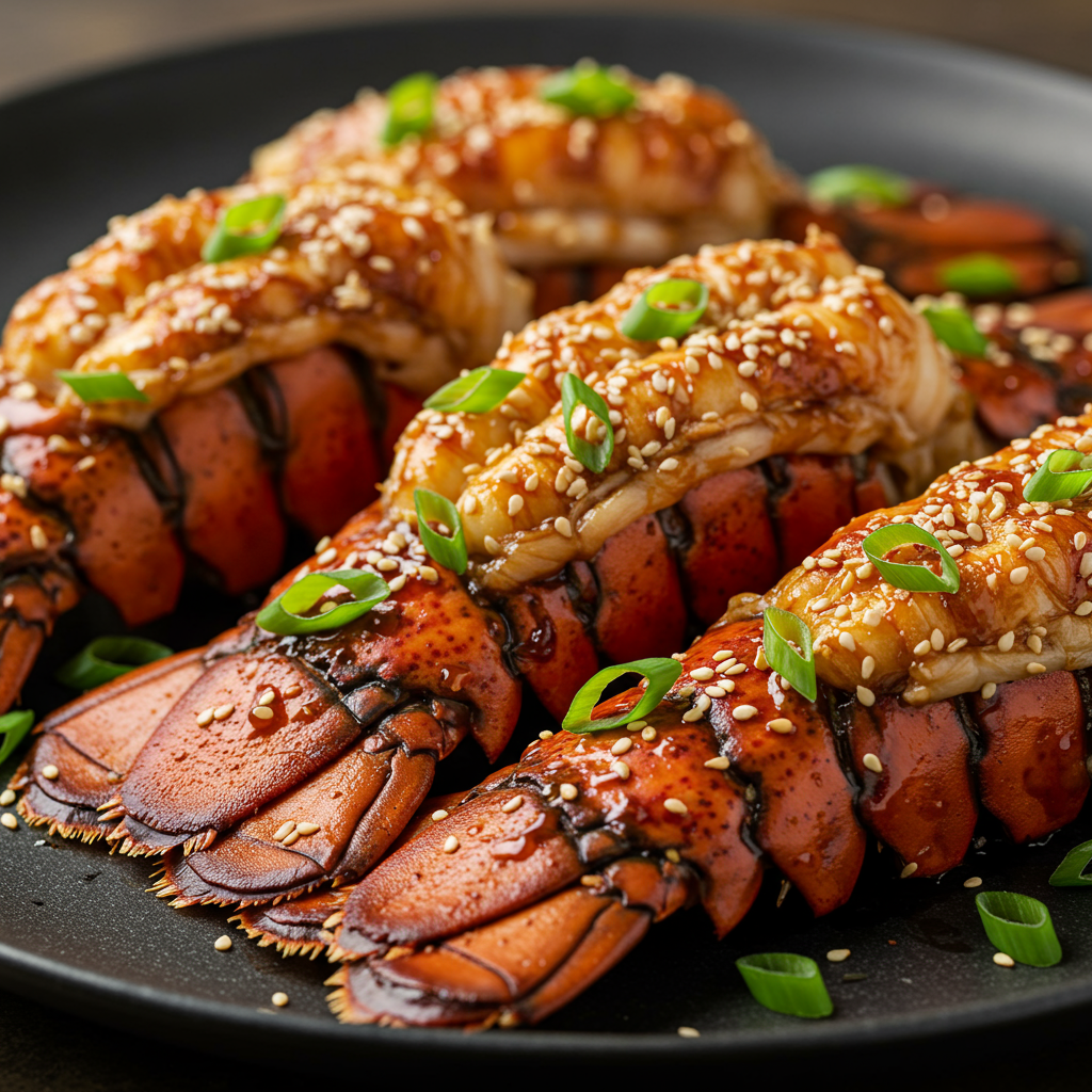 7. Asian-Inspired Lobster Tails with Ginger Soy Glaze