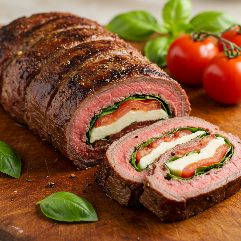 7. Caprese Stuffed Flank Steak