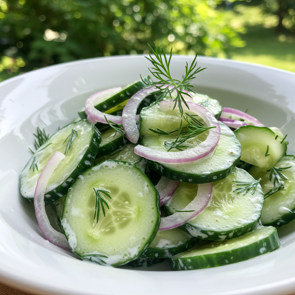 7. Creamy Cucumber Dill Salad