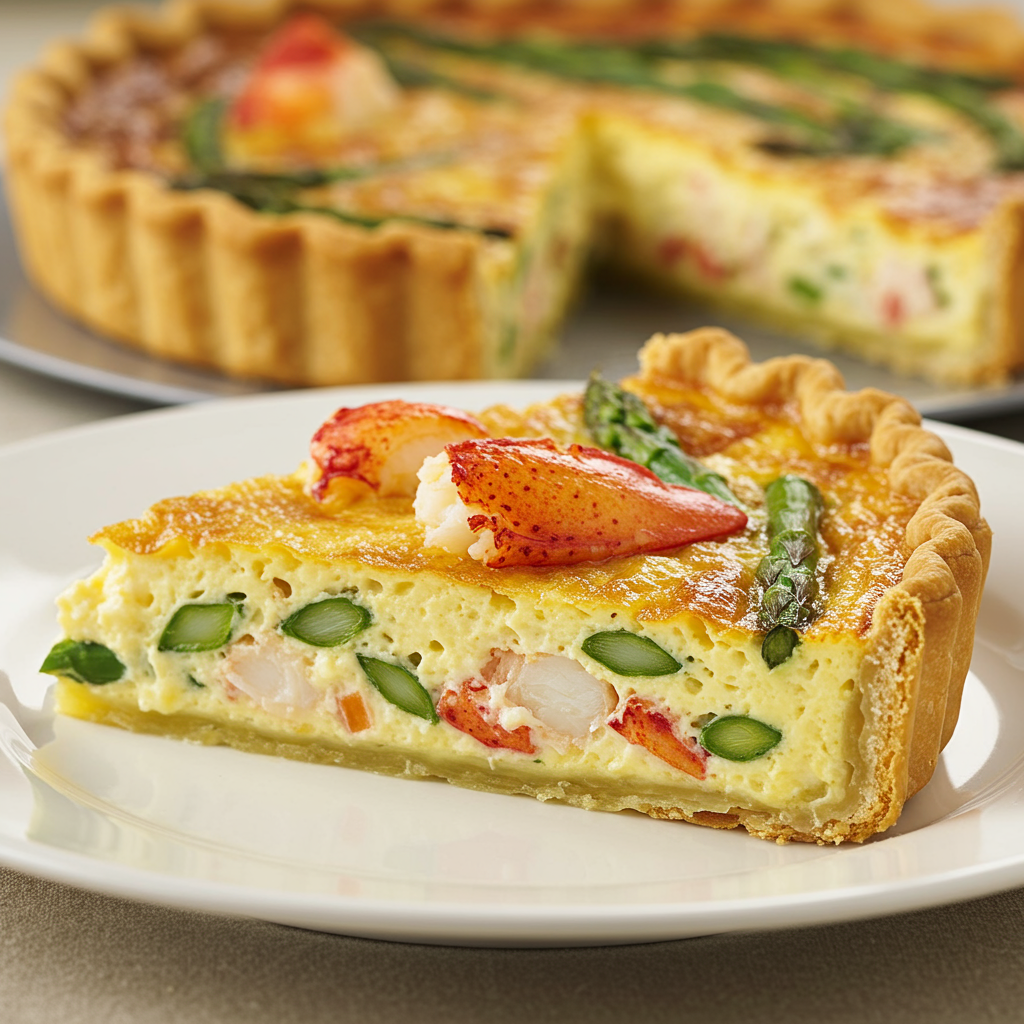 7. Elegant Lobster Asparagus Quiche