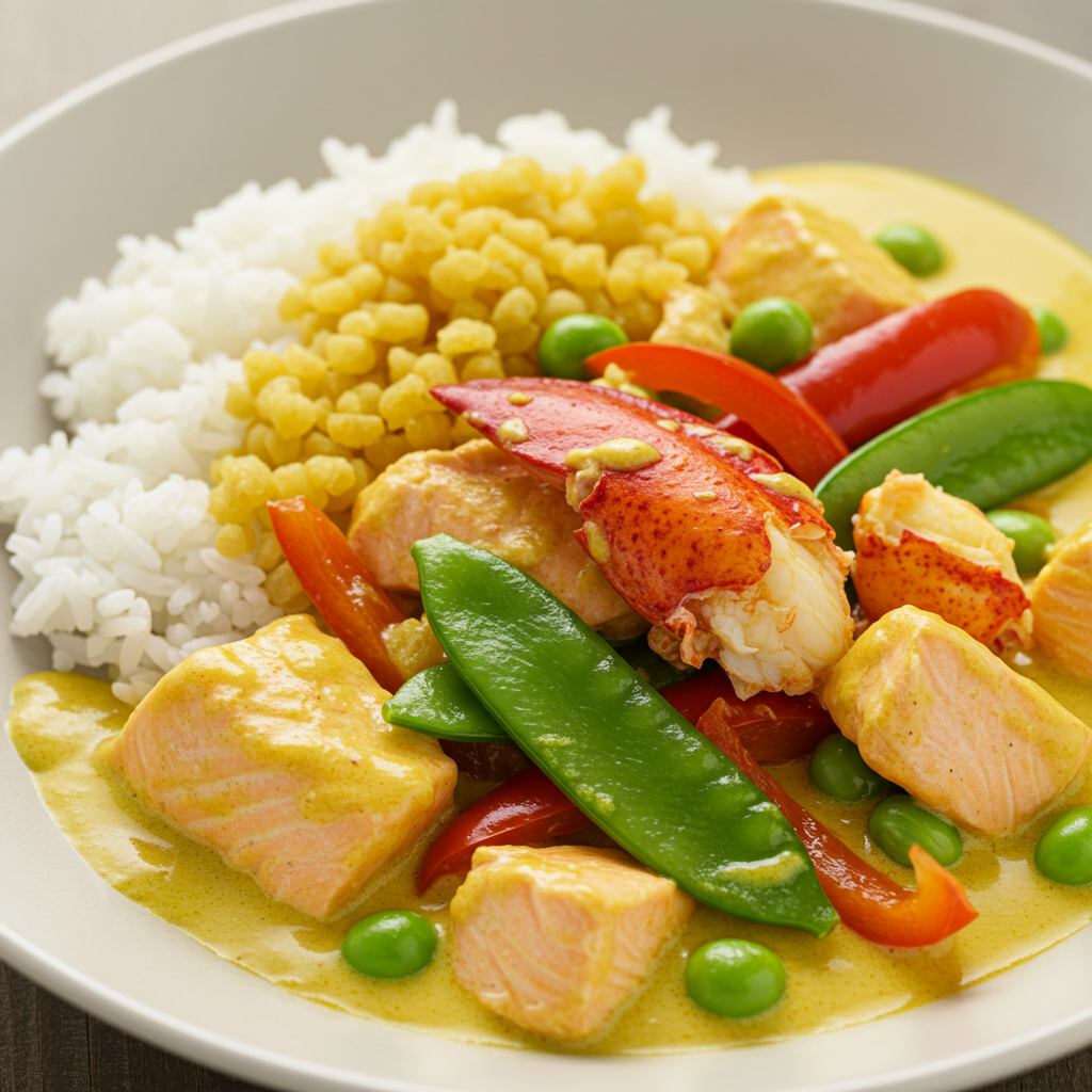 7. Lobster and Salmon Yellow Curry