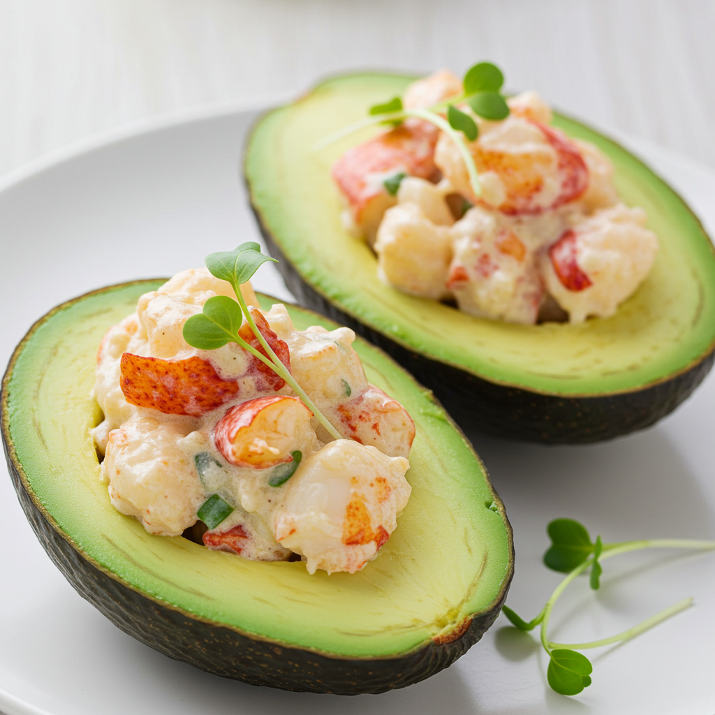 7. Lobster Newburg Stuffed Avocados