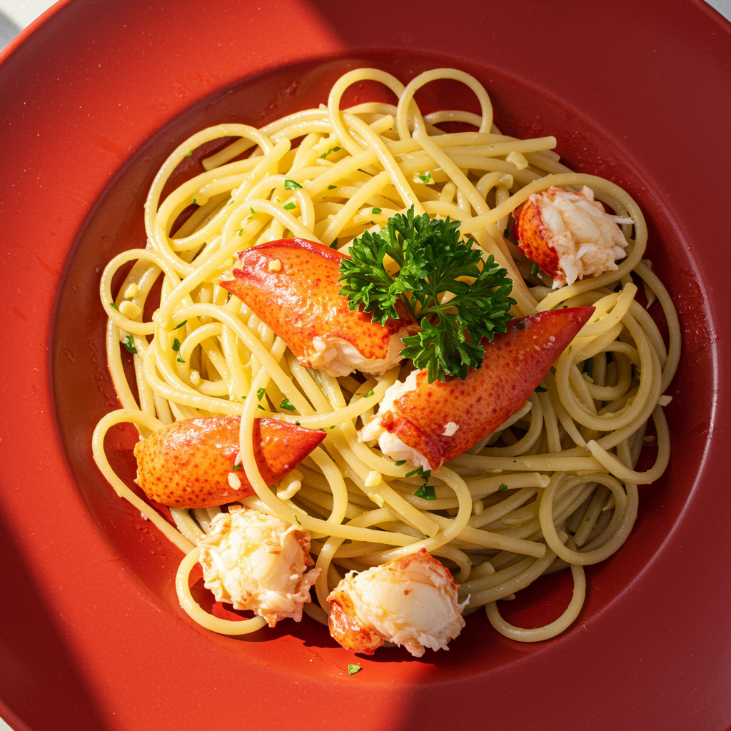 7. Lobster Scampi with Linguine