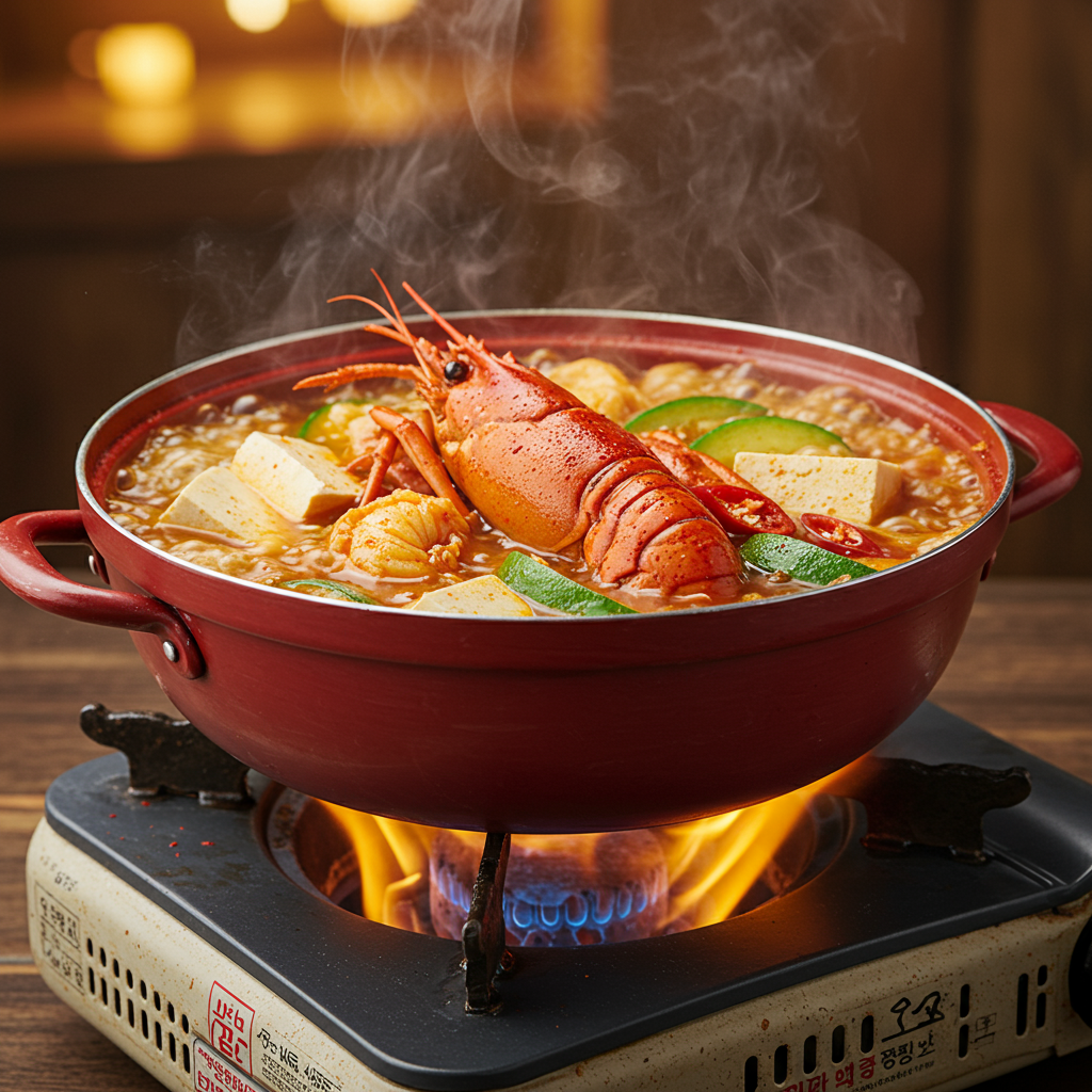 7. Spicy Korean Lobster Stew (Haemul Jjigae)