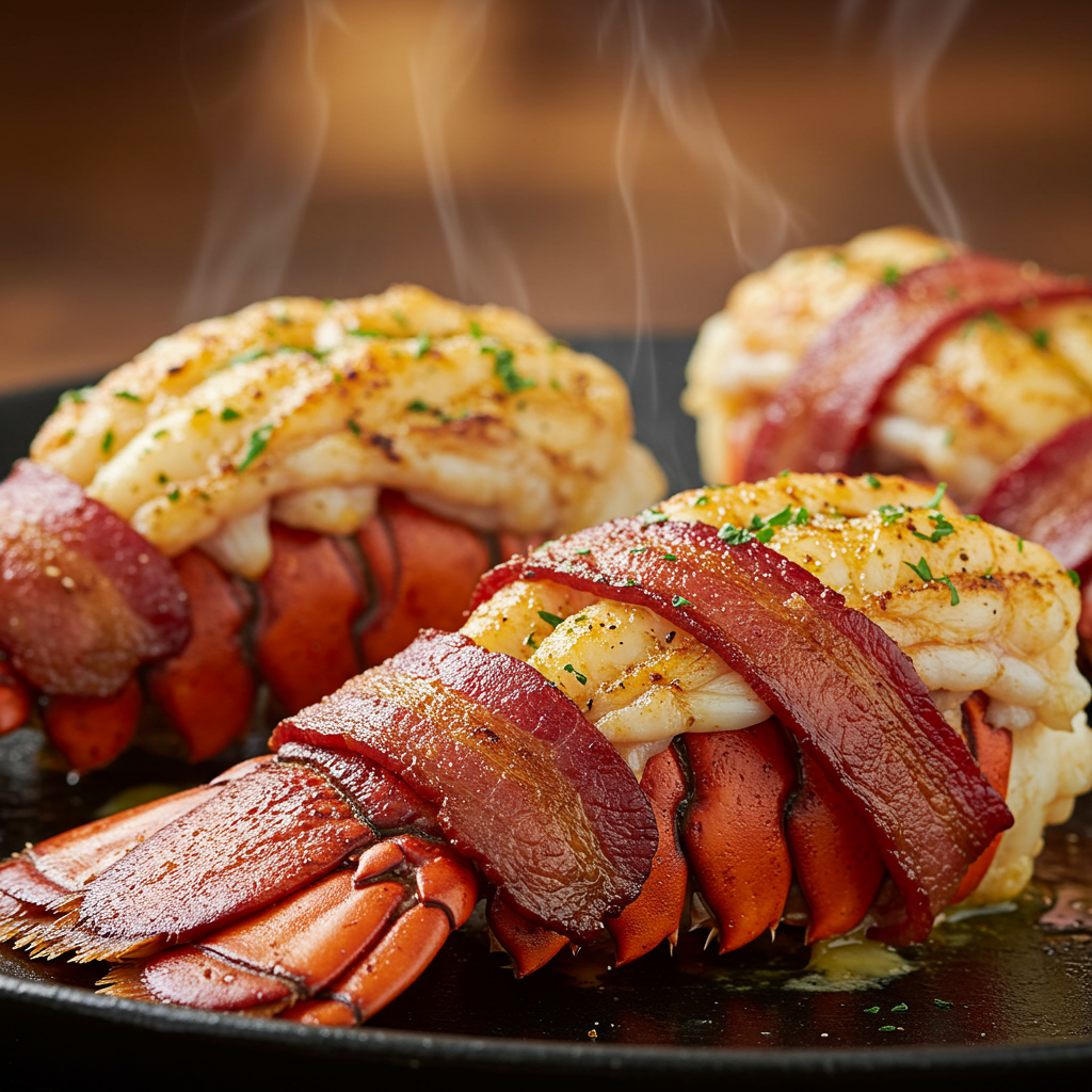 8. Bacon-Wrapped Grilled Lobster Tails