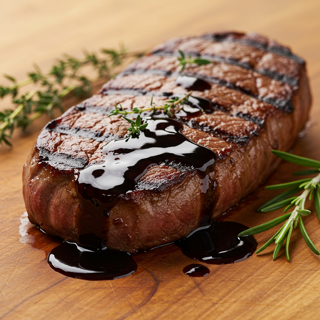 8. Balsamic Glazed Strip Steak