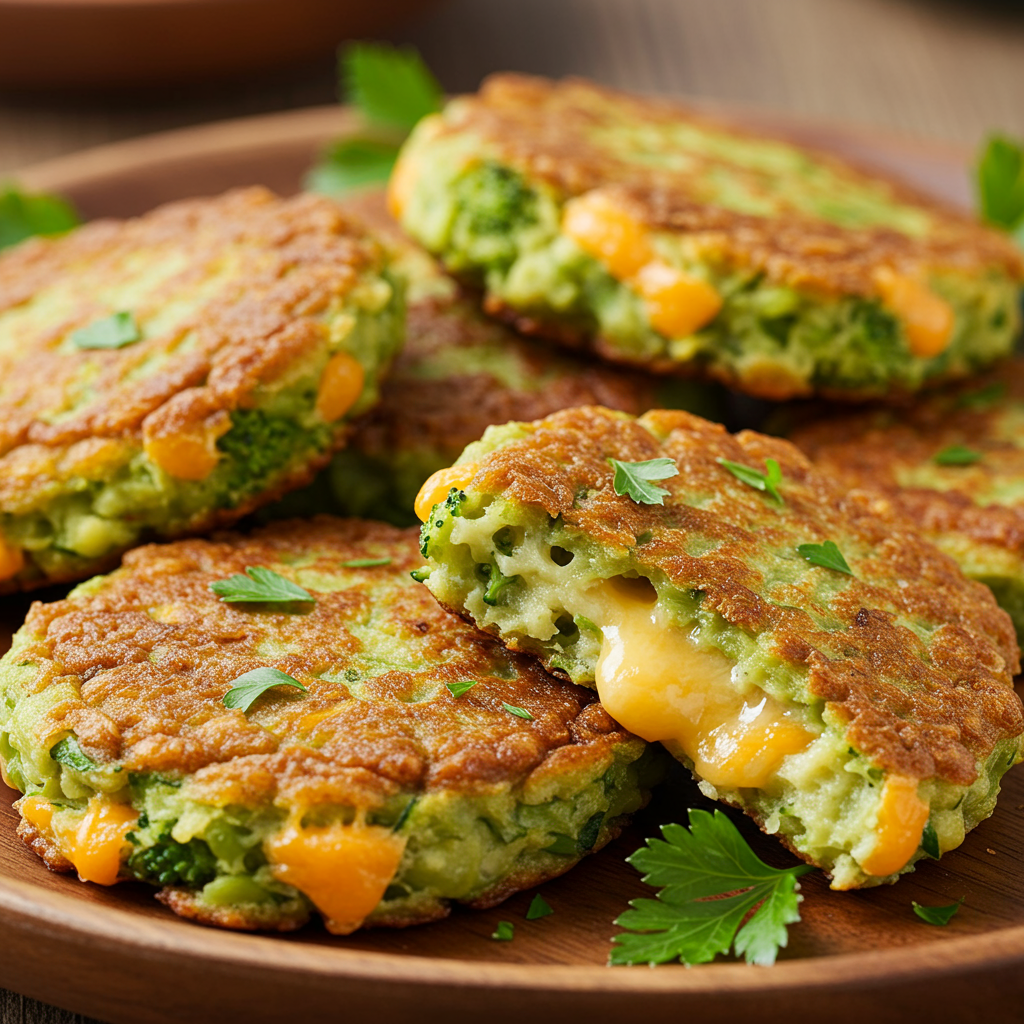 8. Cheesy Broccoli and Zucchini Fritters