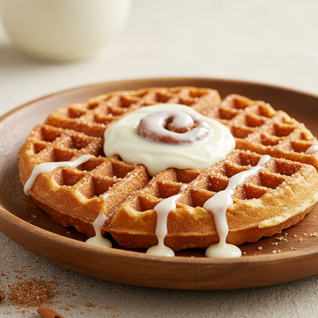 8. Cinnamon Roll Waffles