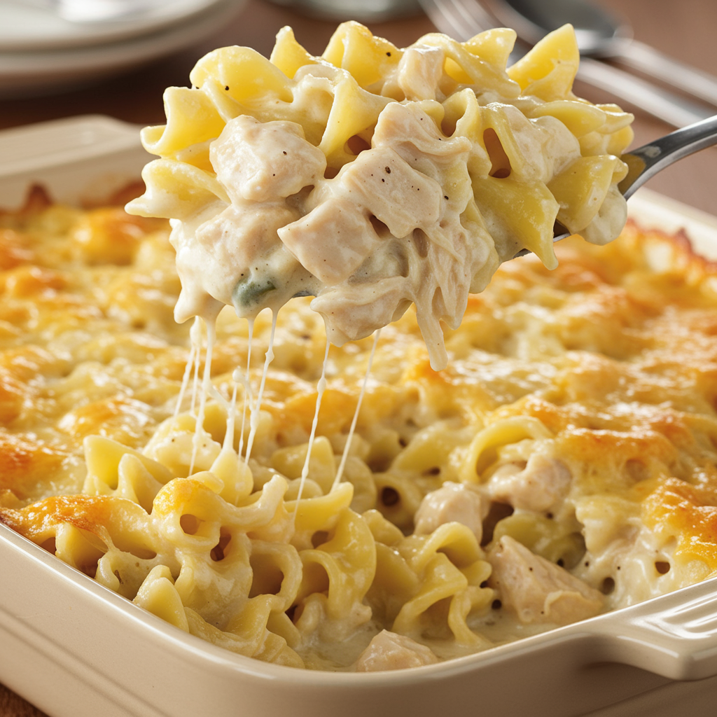 8. Creamy Chicken and Noodle Casserole