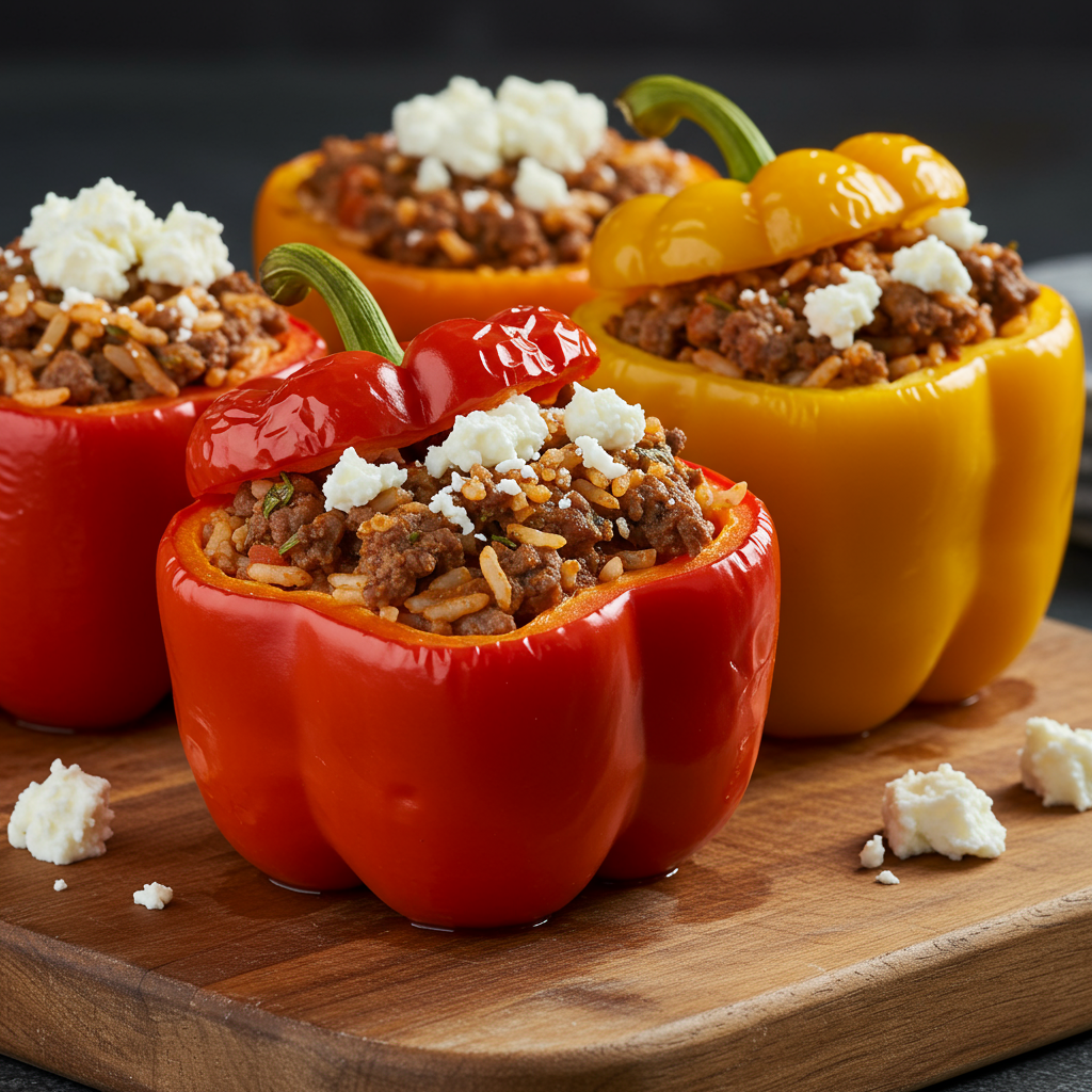 8. Mediterranean Beef Stuffed Peppers