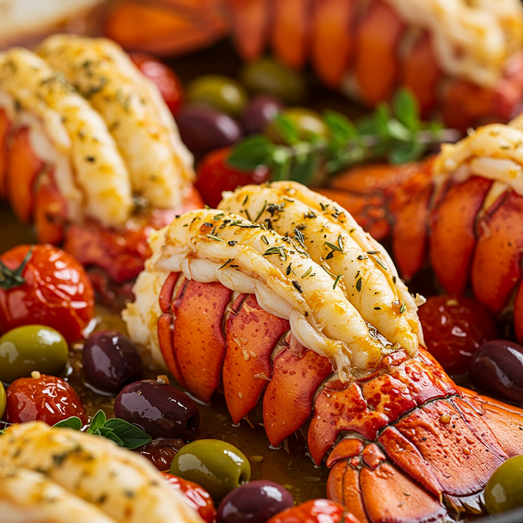 8. Mediterranean Lobster Tails with Tomato and Olives