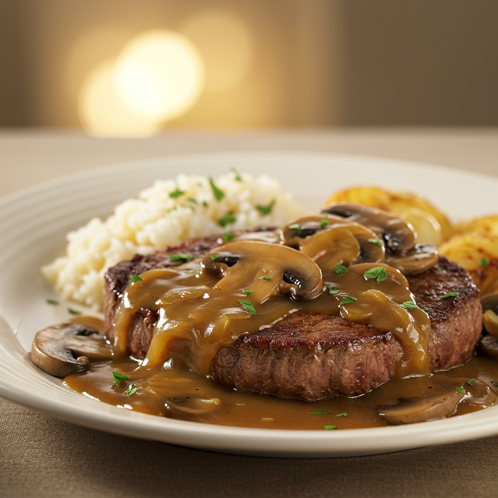 8. Mushroom and Onion Smothered Cube Steak