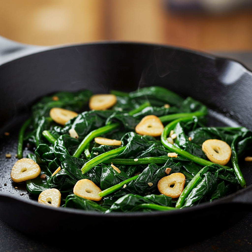 8. Sautéed Spinach with Garlic