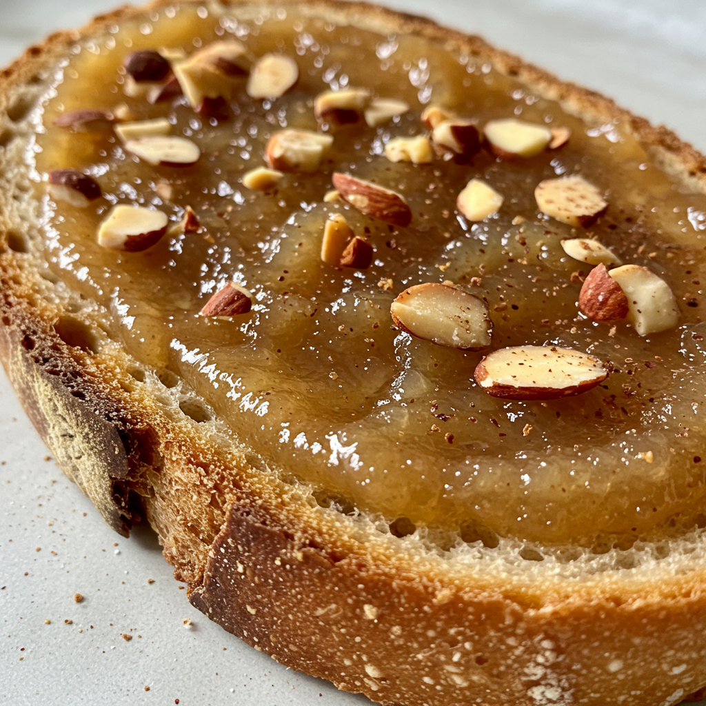 9. Apple Butter Toast with Toasted Almonds