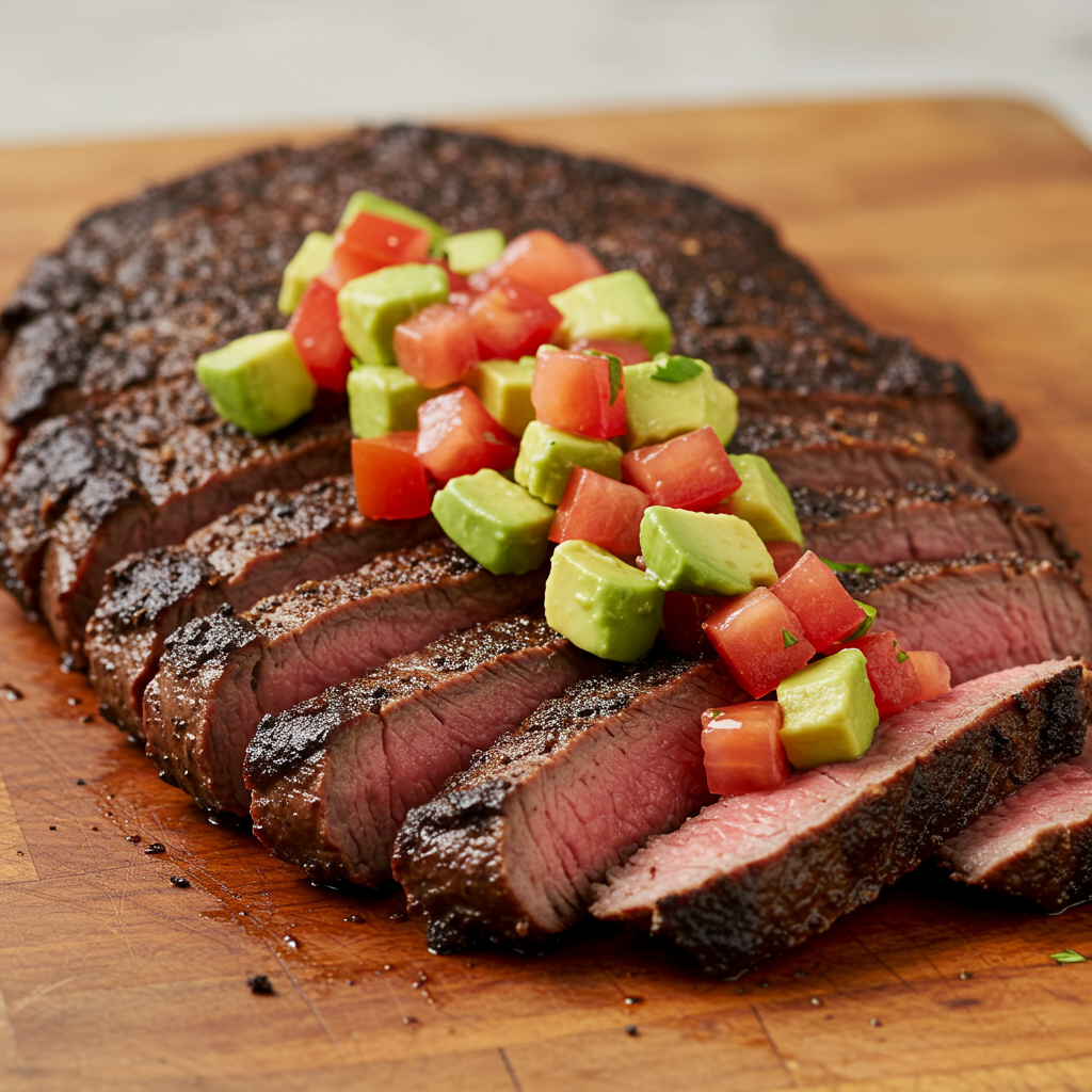 9. Coffee-Rubbed Steak with Avocado Salsa