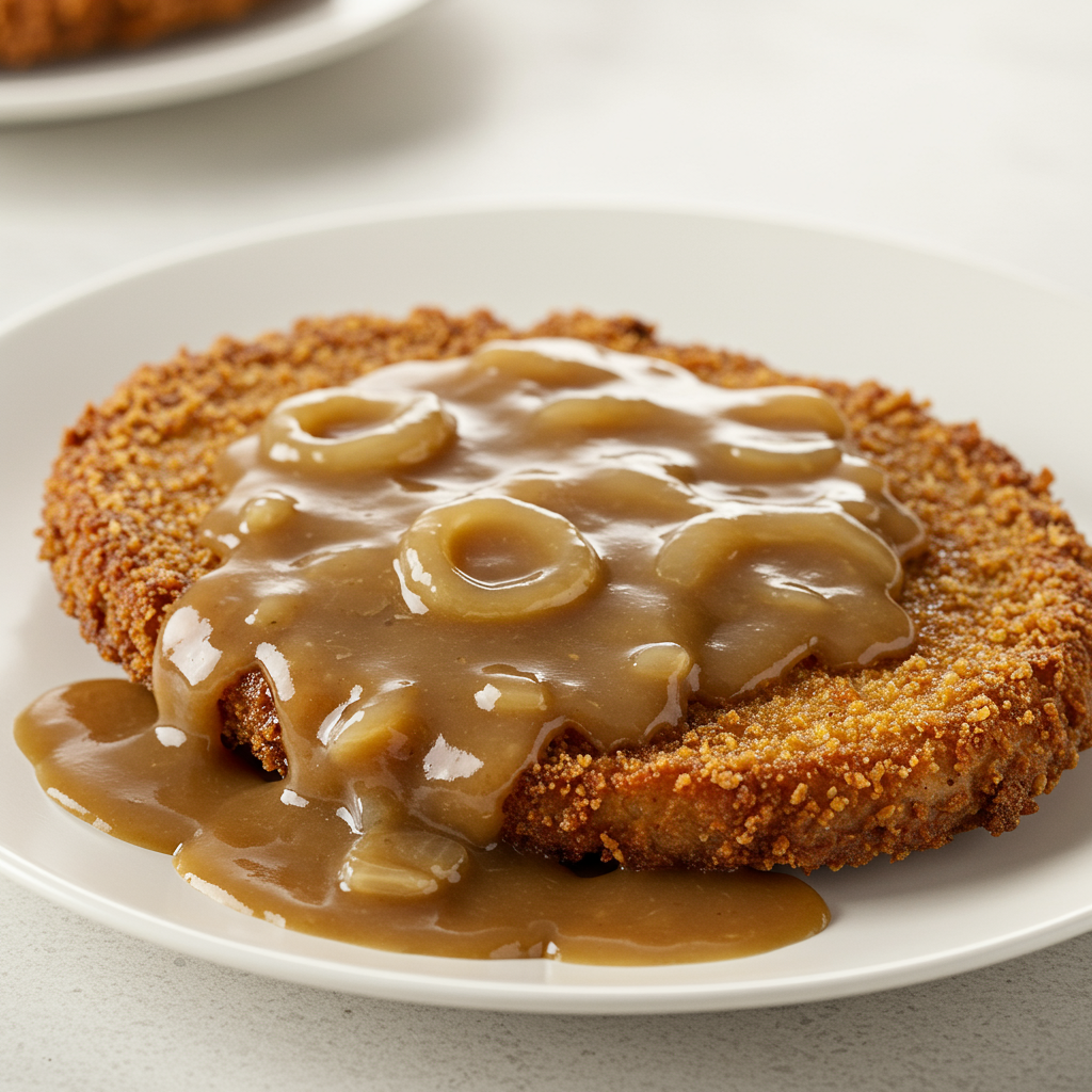 9. Cube Steak with Onion Gravy