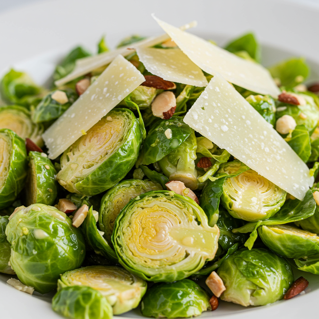 9. Shaved Brussels Sprouts Salad with Lemon Tahini Dressing