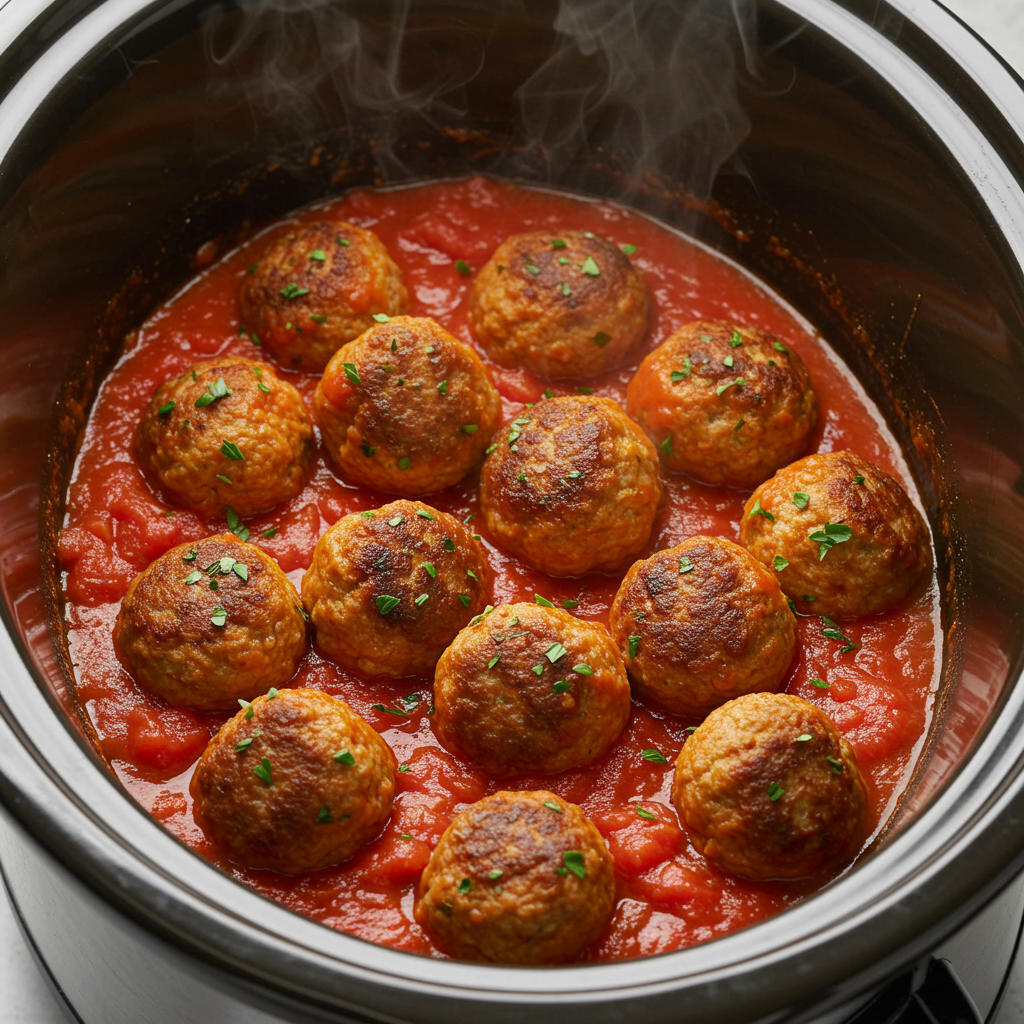 9. Slow Cooker Turkey Meatballs