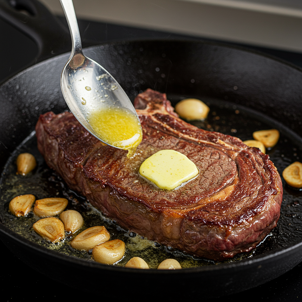 10. Bone-In Ribeye with Garlic Confit