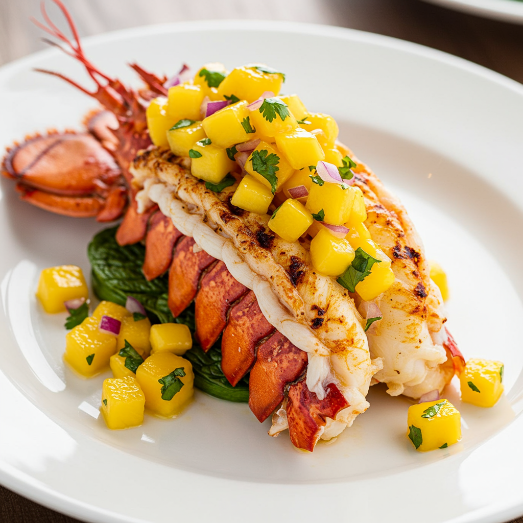 10. Grilled Lobster with Mango Salsa