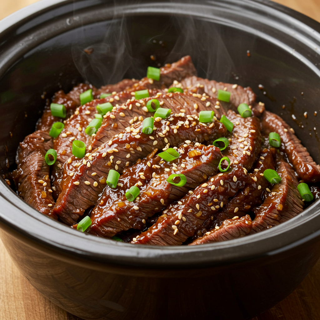 10. Korean BBQ Crockpot Steak