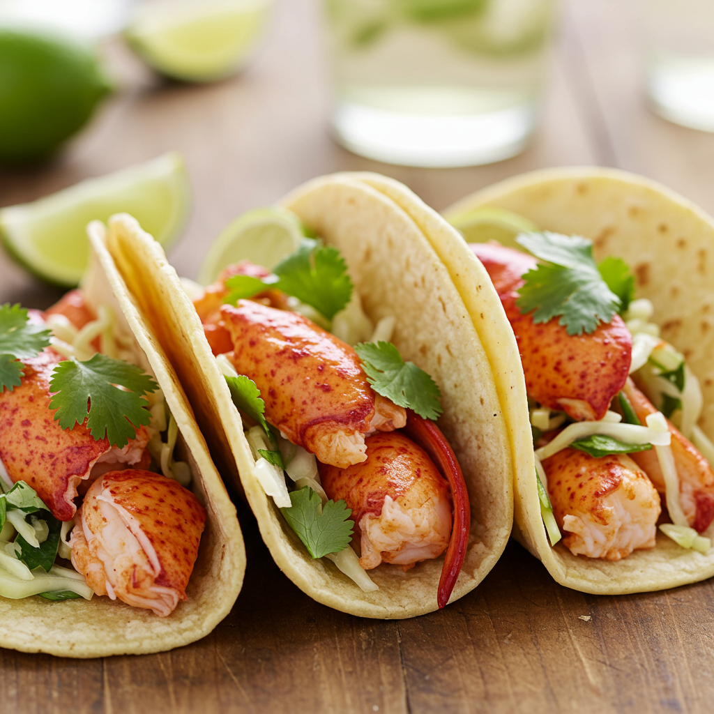 10. Lobster Tacos with Cilantro-Lime Slaw