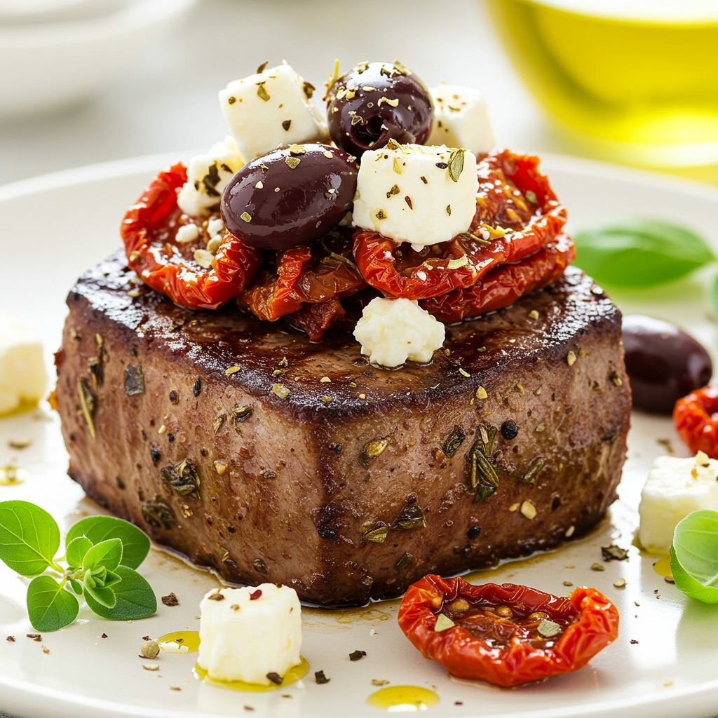 10. Mediterranean Olive and Herb Cube Steak