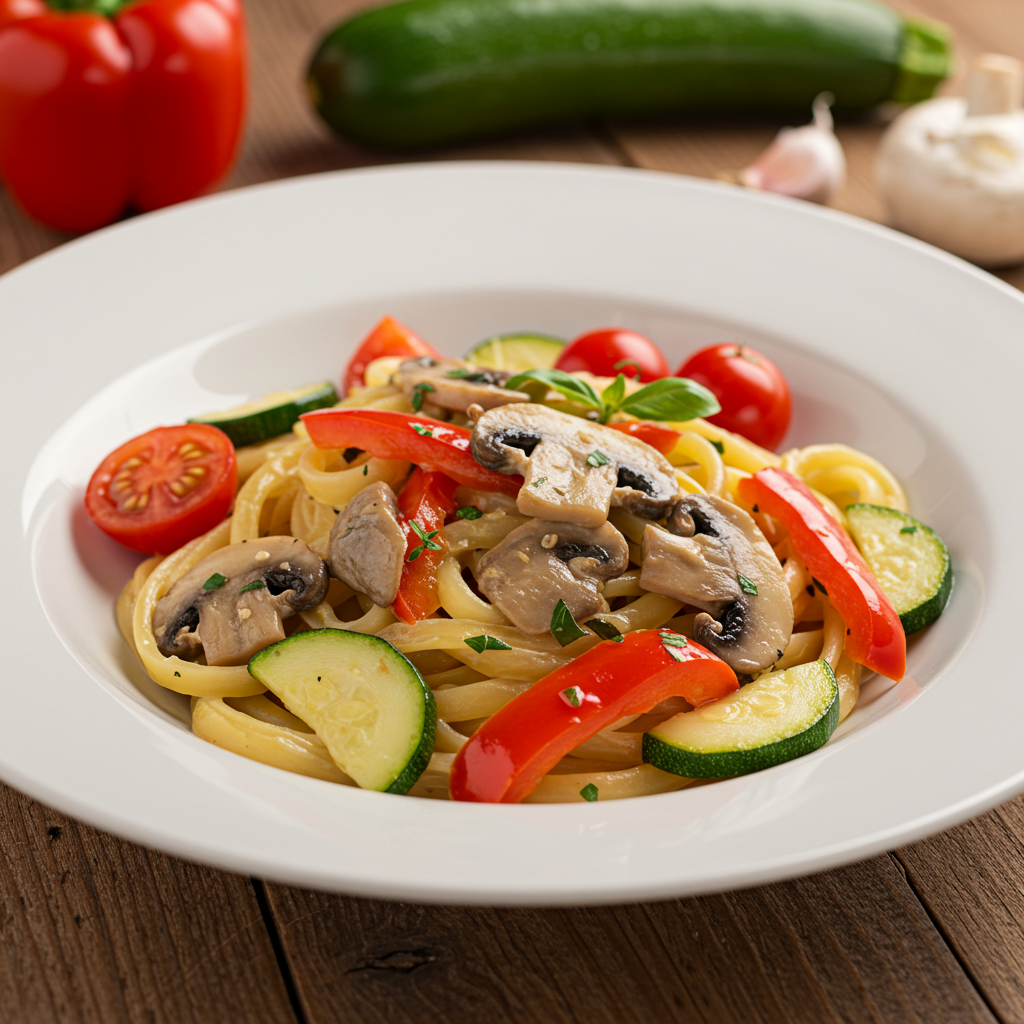 10. Mushroom Pasta Primavera