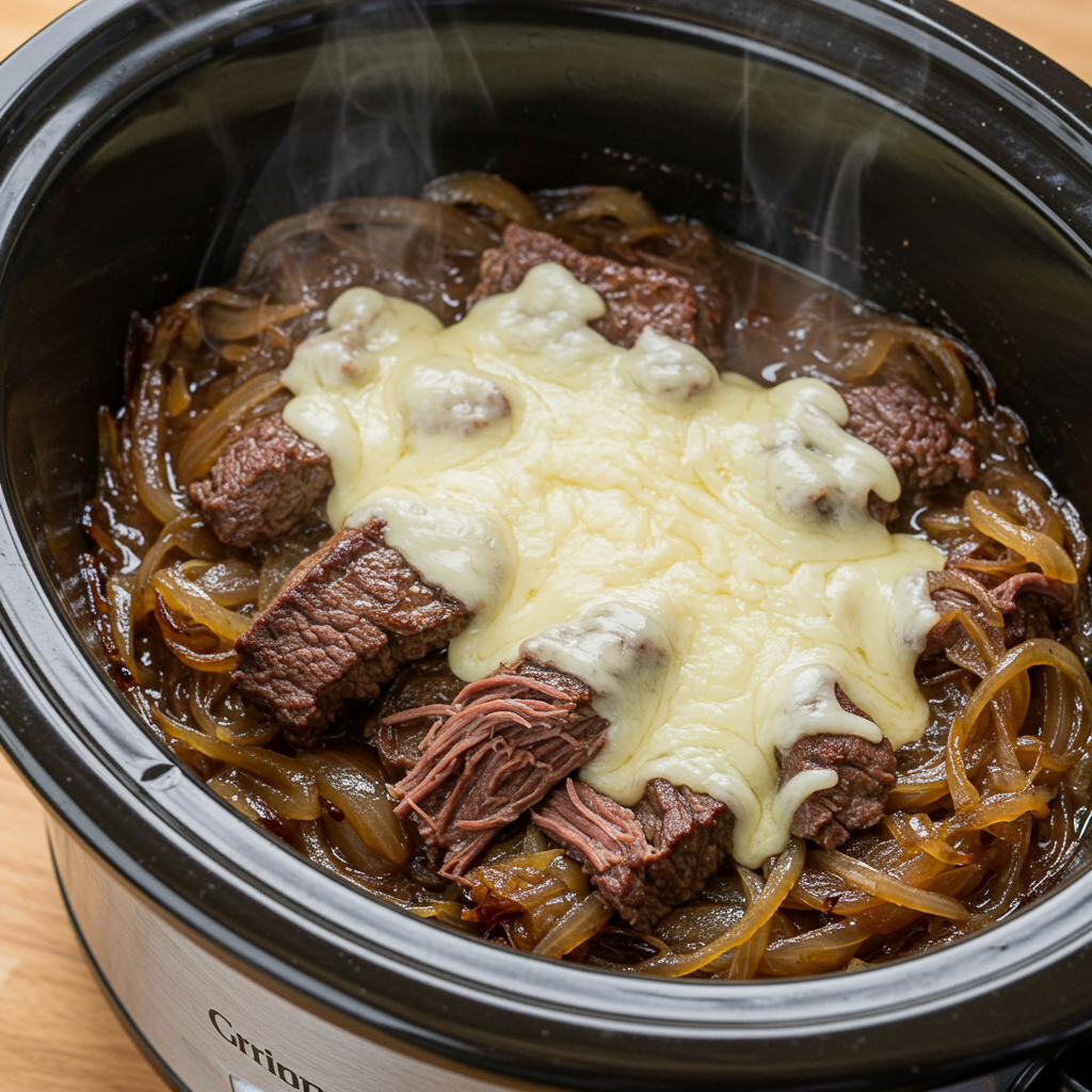 11. French Onion Crockpot Steak