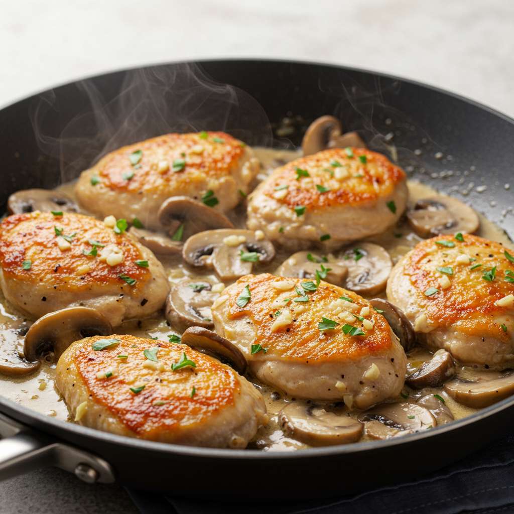 11. Quick Garlic Mushroom Chicken