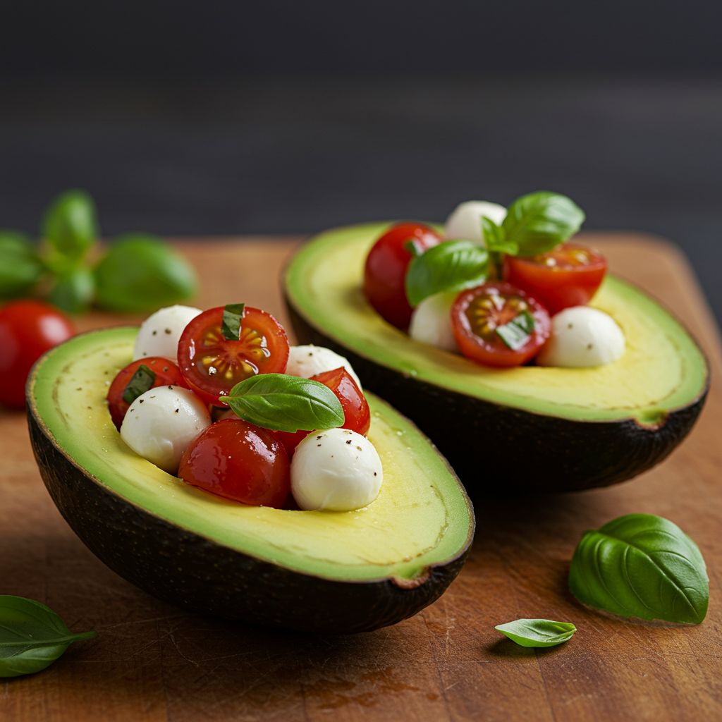 12. Caprese Stuffed Avocados