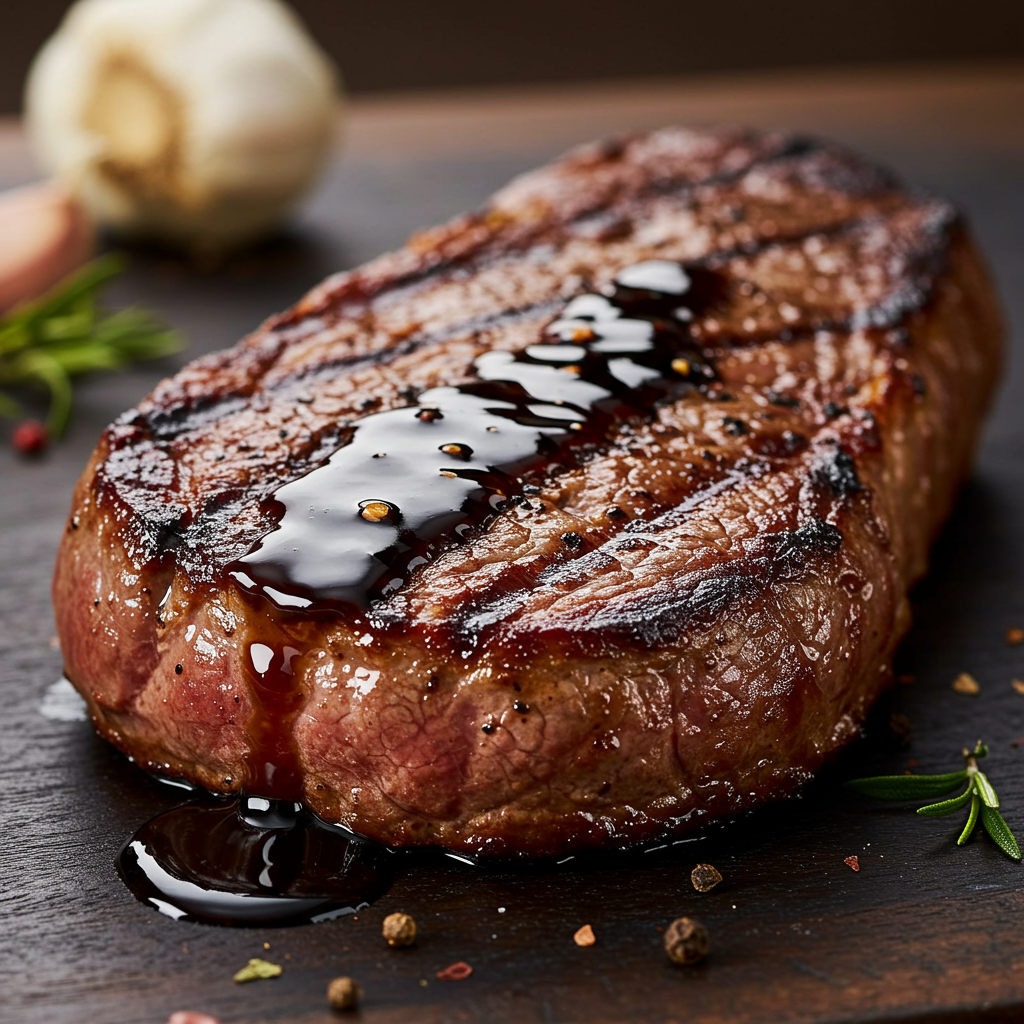 12. Garlic Balsamic Glazed Steak