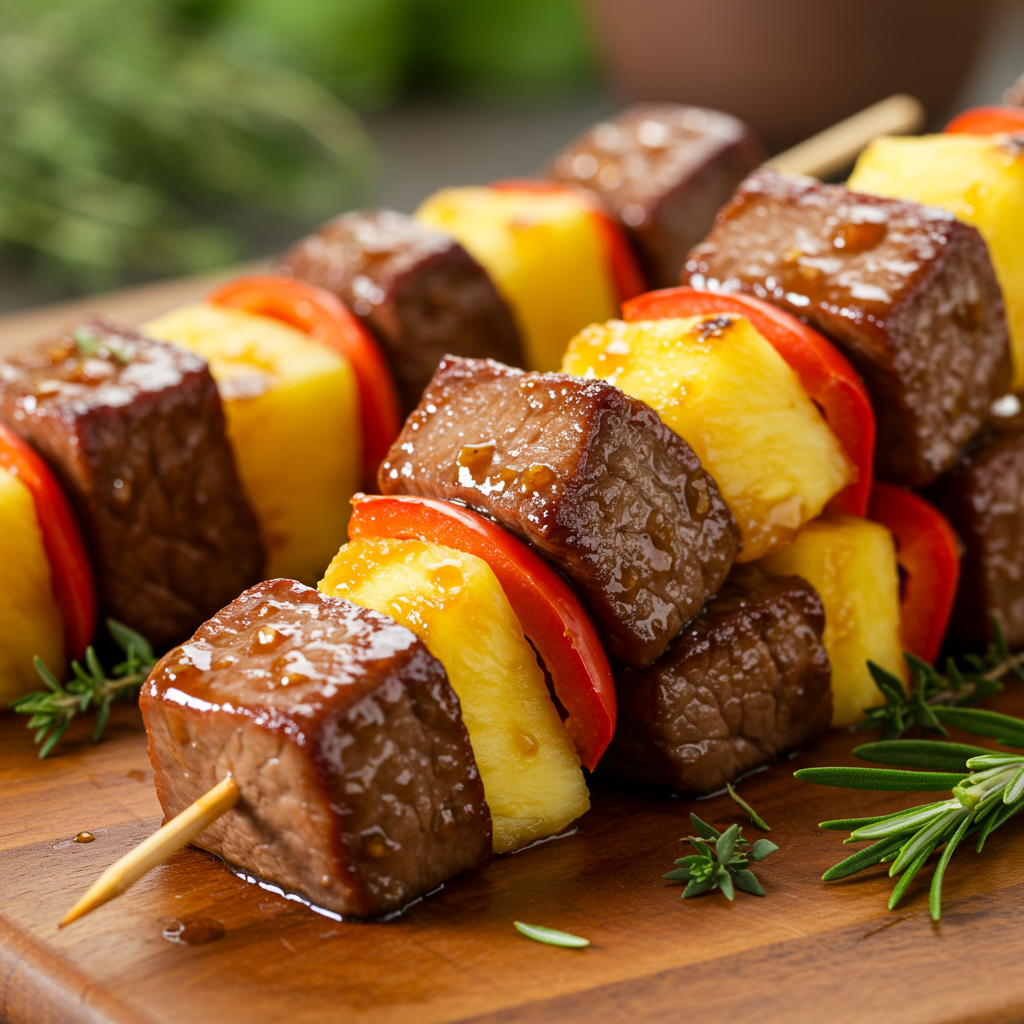 12: Honey Garlic Steak Kebabs