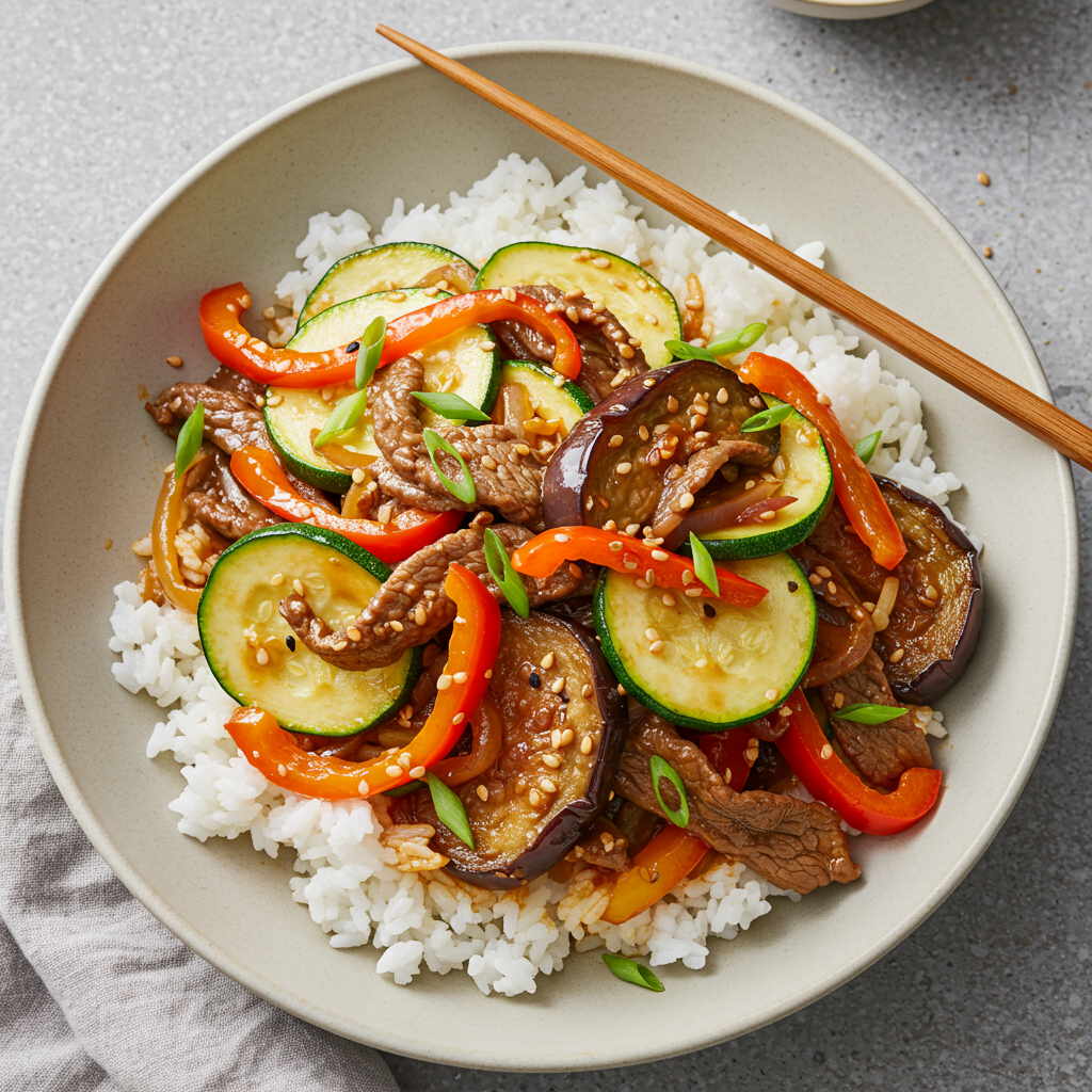 12. Korean-Inspired Vegetable Beef Rice