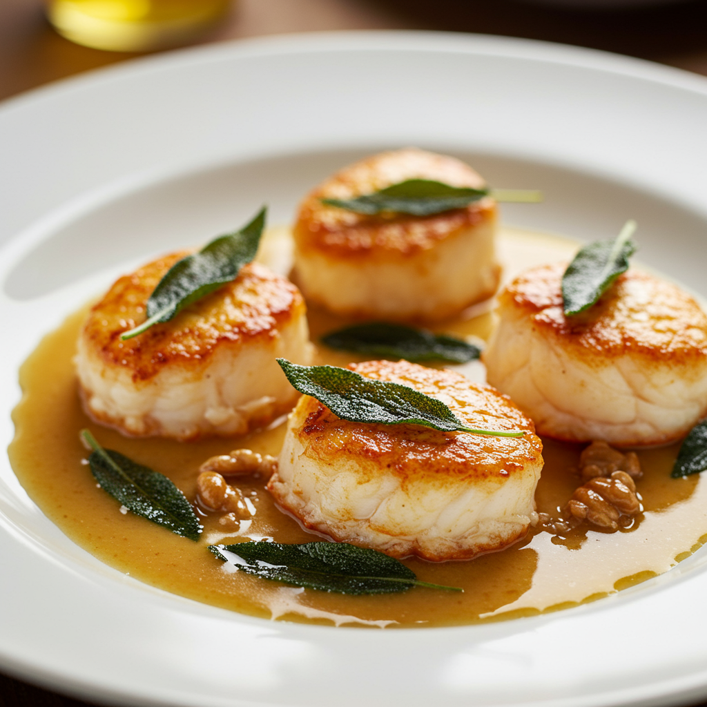 12. Pan-Seared Lobster Medallions in Brown Butter