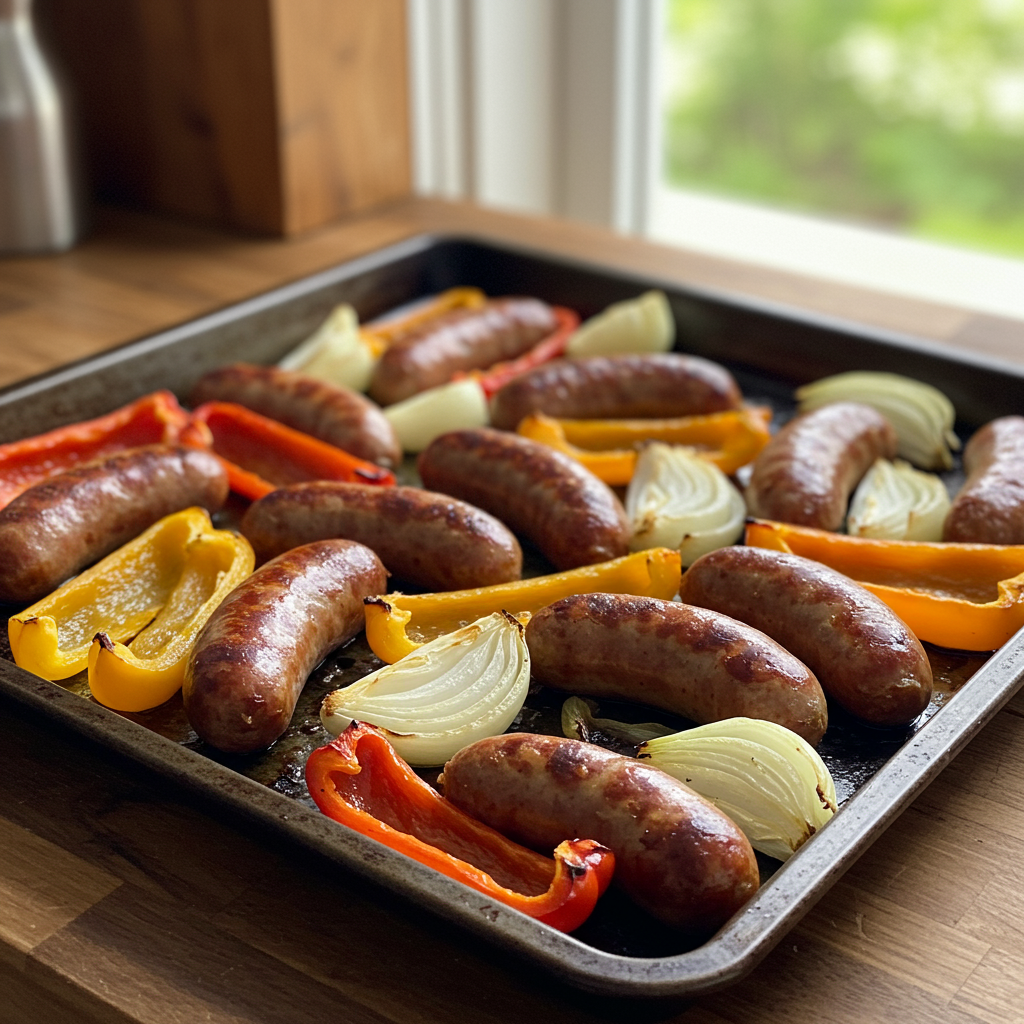 12. Sheet Pan Sausage and Peppers