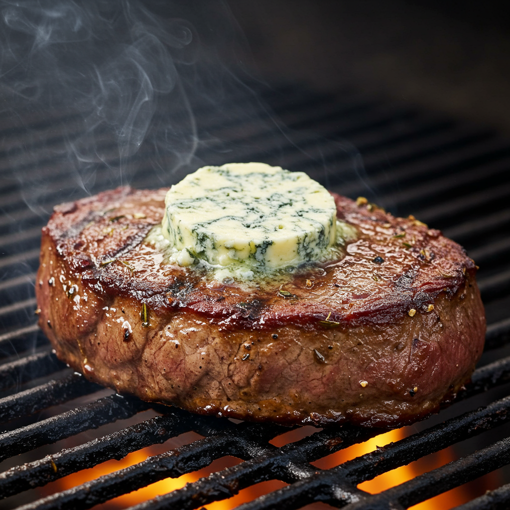 13. Elk Steak with Blue Cheese Butter