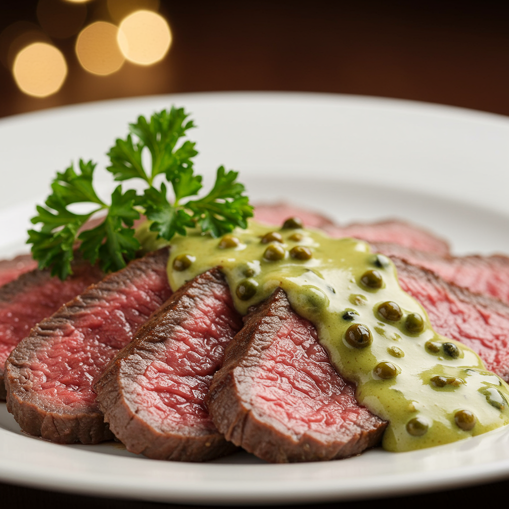 13. Eye of Round Steak with Pepper Sauce