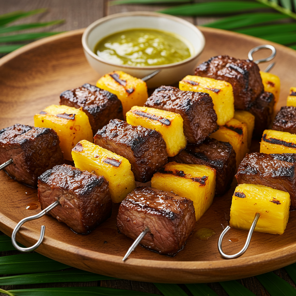 14. Caribbean Jerk Beef Kebabs