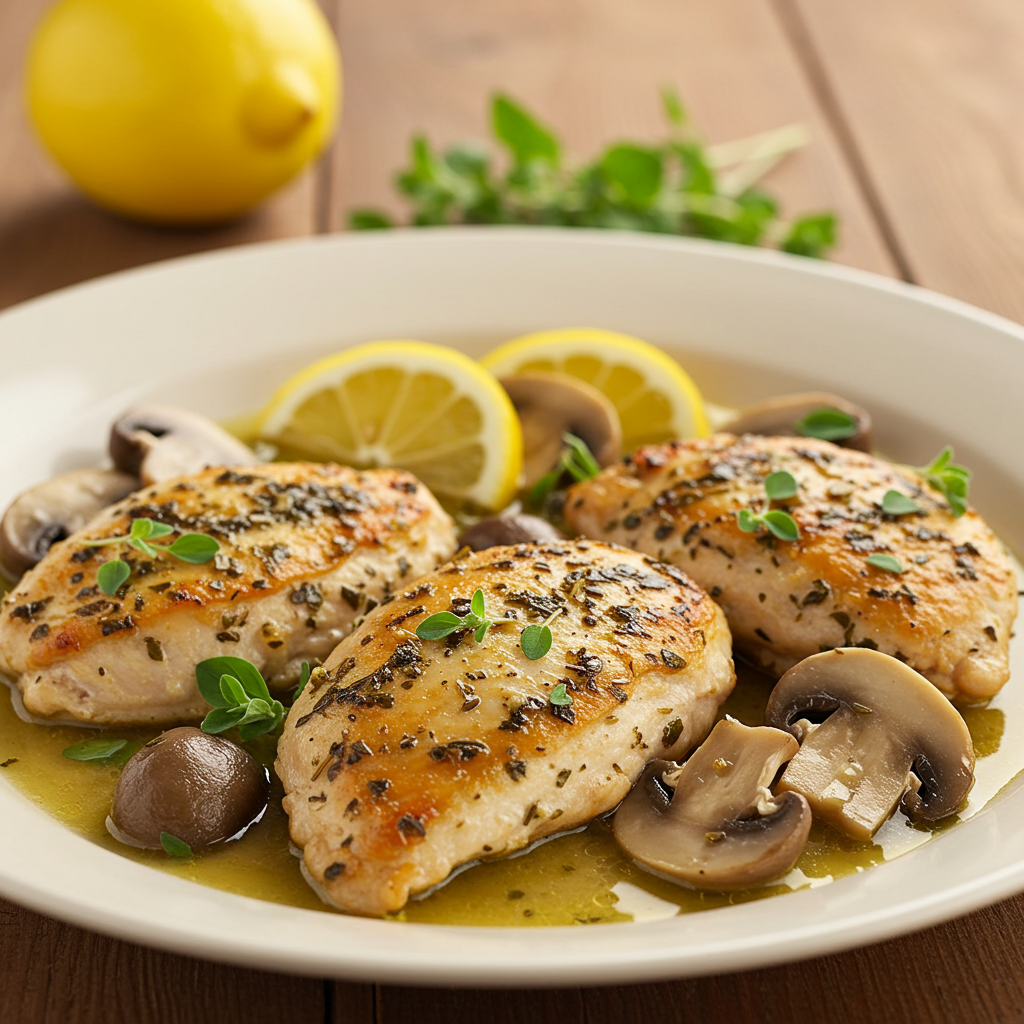 14. Mediterranean Herb Mushroom Chicken