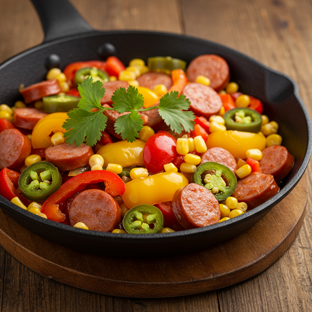 14. Mexican-Style Kielbasa Skillet