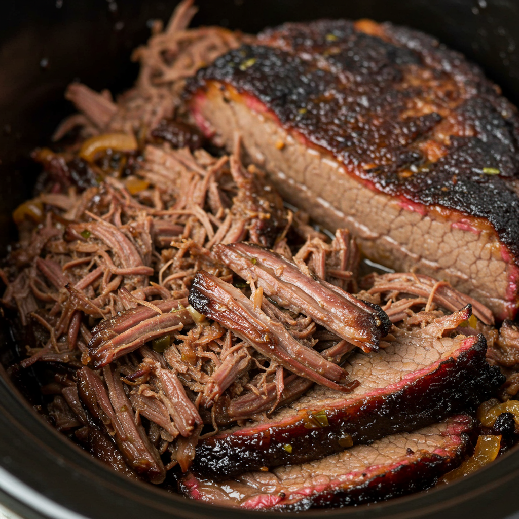 14. Slow Cooker Pulled Beef Brisket