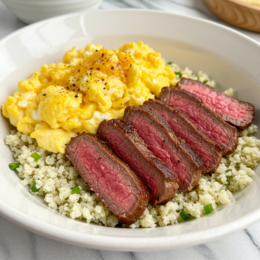 14. Steak and Cauliflower Rice Bowl