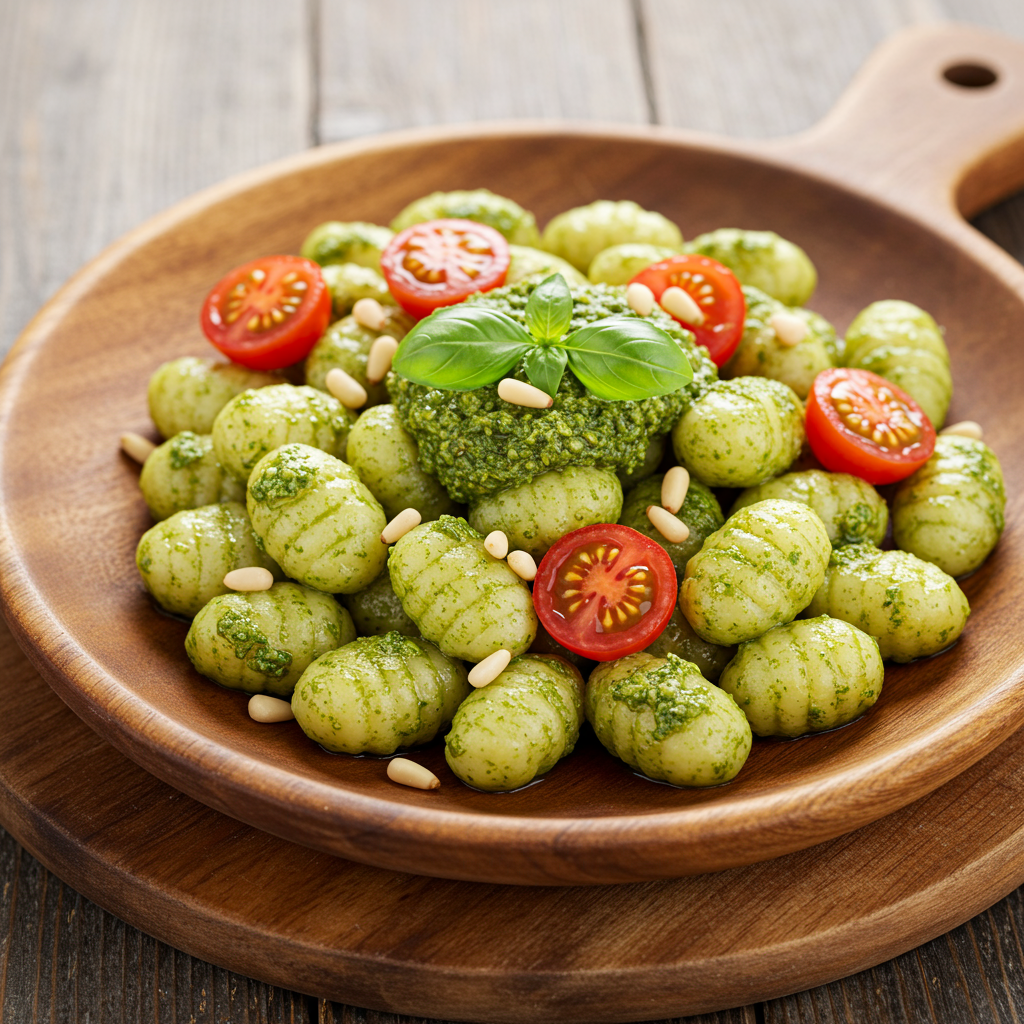 15. Gnocchi with Pesto and Cherry Tomatoes
