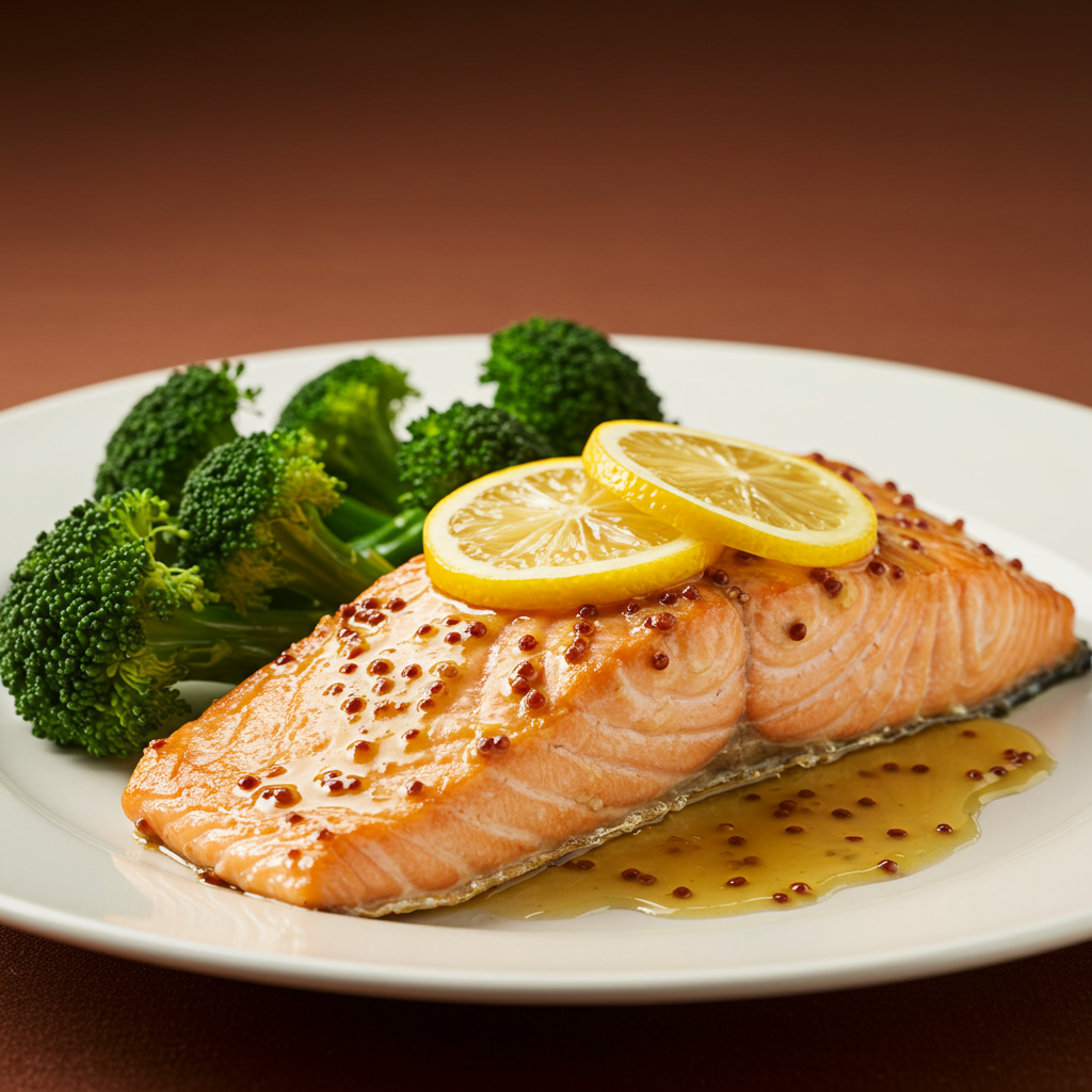 15. Honey Mustard Glazed Salmon