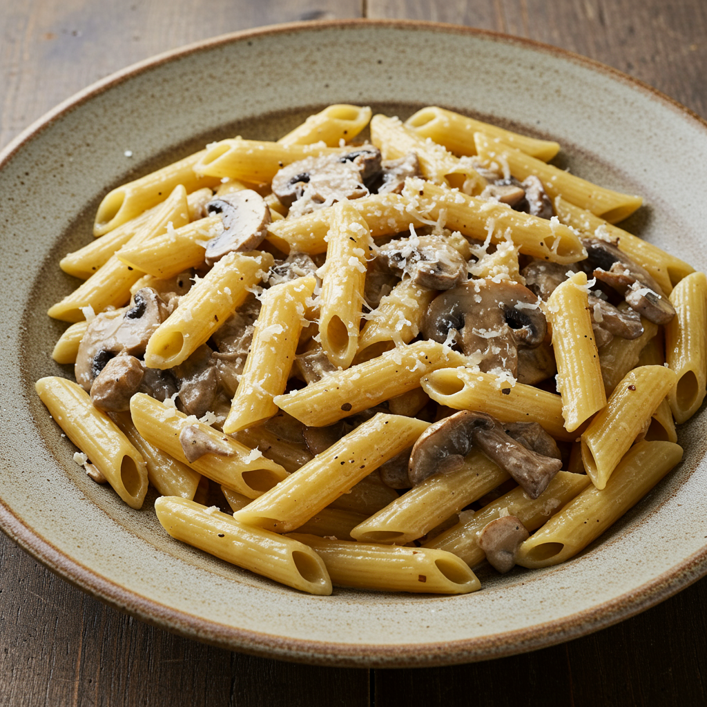 15. Mushroom Pasta with Roasted Garlic