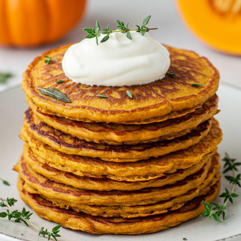 15. Savory Pumpkin Pancakes with Herbs